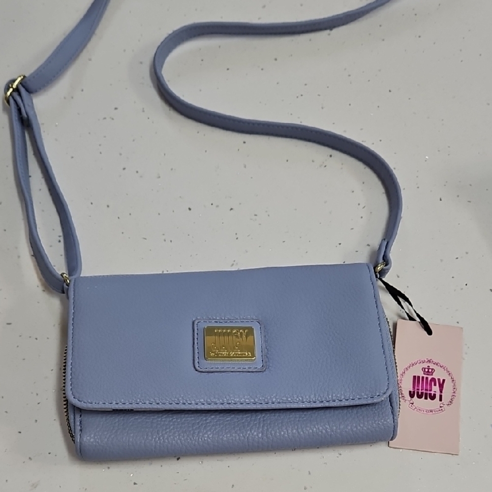 Juicy Couture Lavander and Gold Crossbody Bag with Structured Design